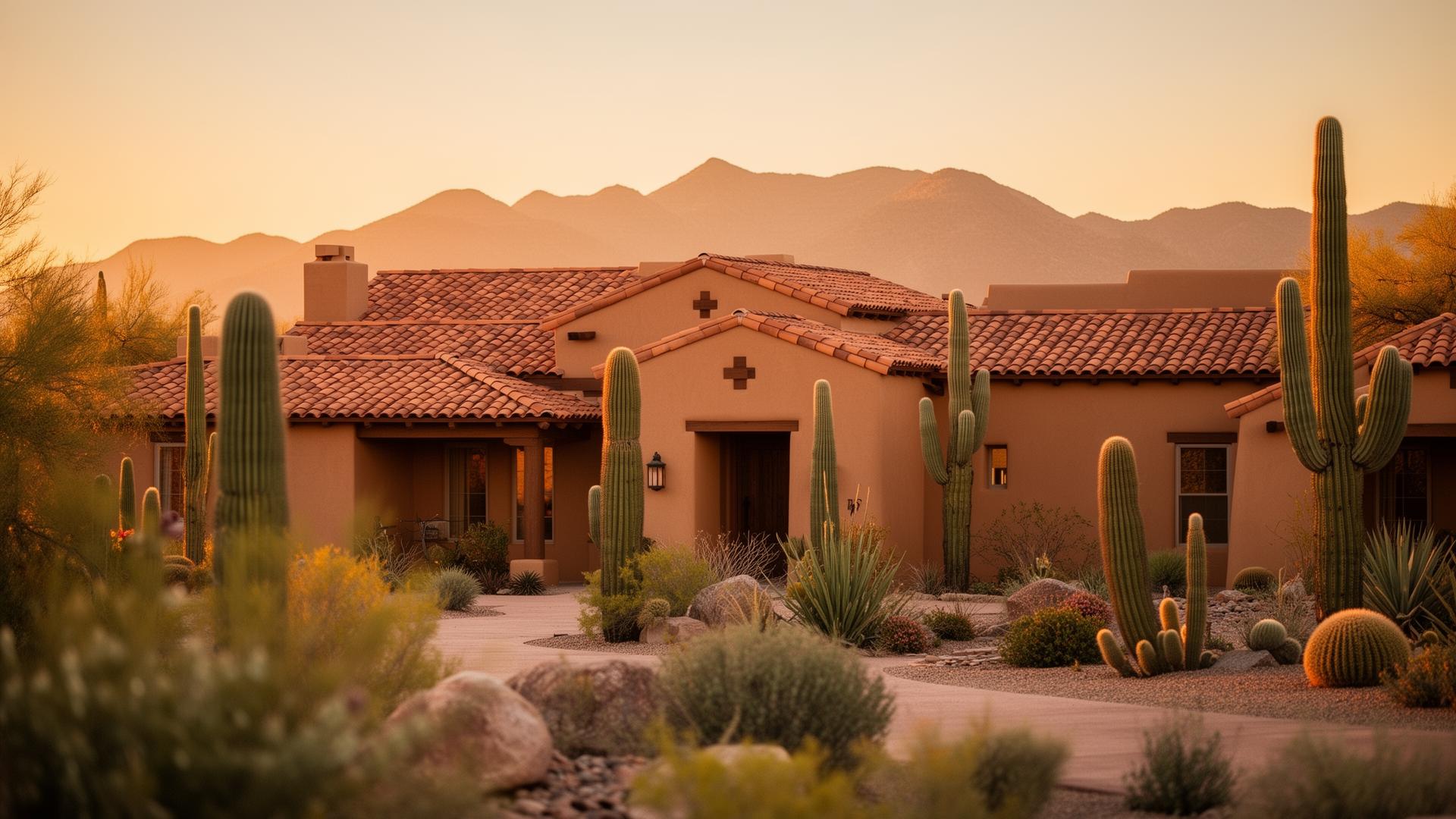 Arizona southwestern home in soft golden hour light, representing family legacy and home